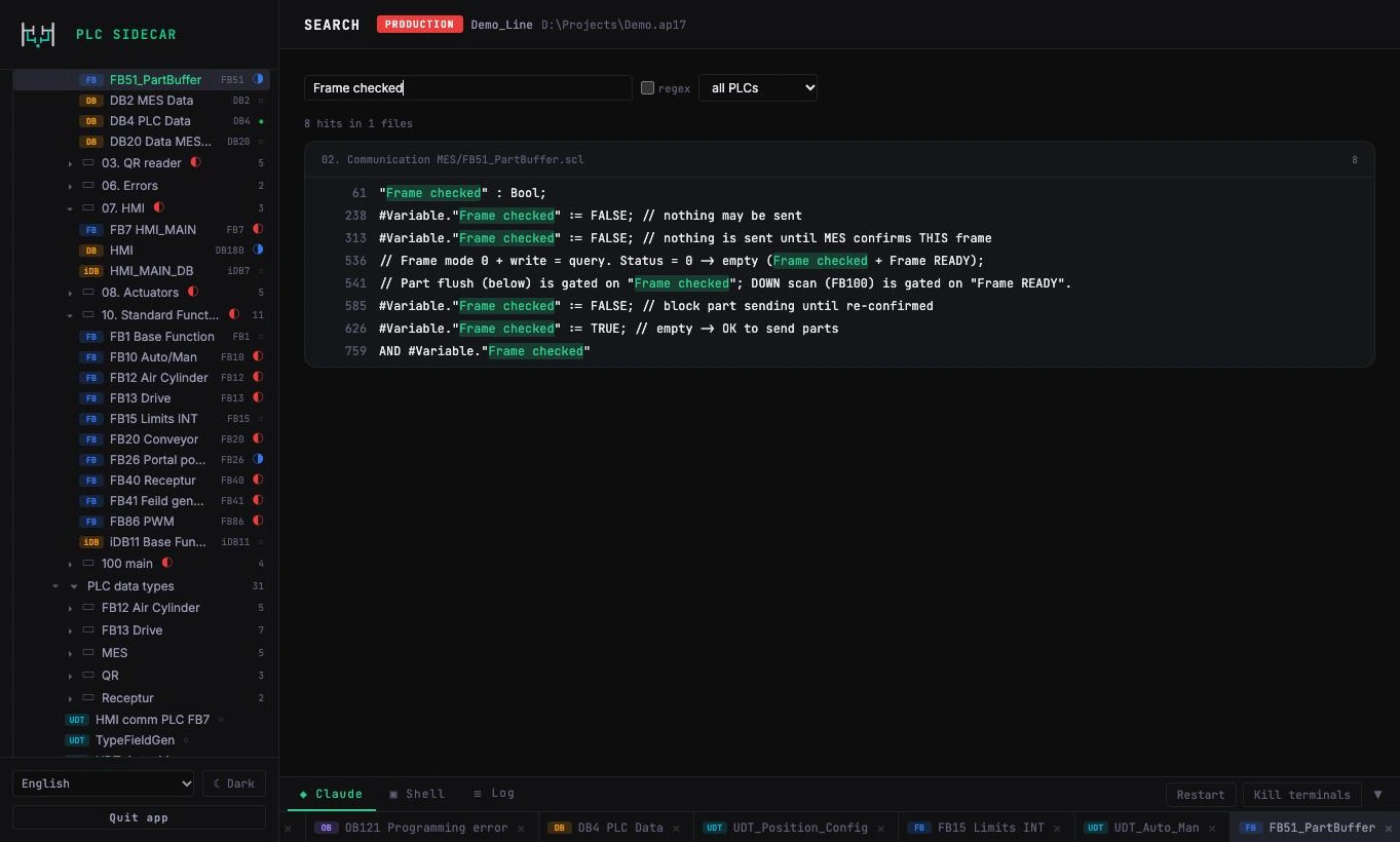 Hledání: kde se proměnná v projektu používá.